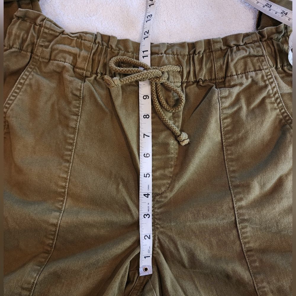 LOFT Paper Bag Drawstring Cotton Twill Joggers Small Olive Green - Picture 7 of 10